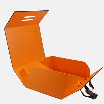 Fournisseur de boîtes-cadeaux pliantes portables orange