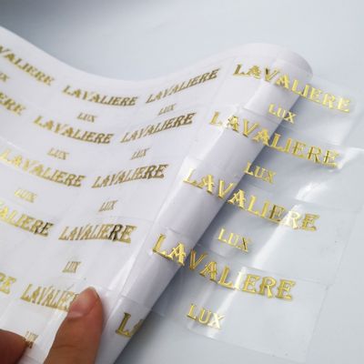 Autocollant de texte d'étiquettes transparentes