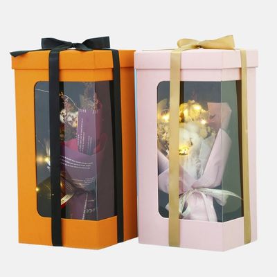 Fabricant de coffret cadeau fleur personnalisé avec fenêtre