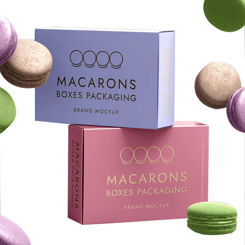 Boîte de papier Macarons ondulés personnalisés