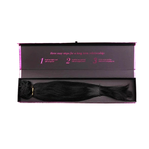 Boîte de papier cadeau de luxe rigide pour extensions de cheveux en gros