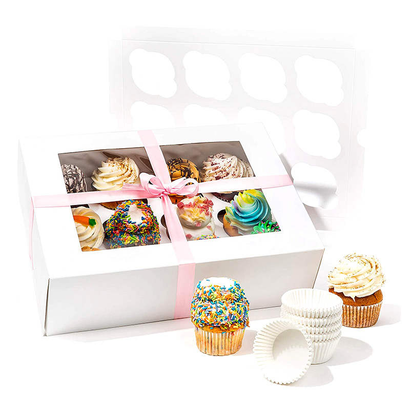 Boîte de gâteau d'emballage de petit gâteau en carton muffin personnalisé