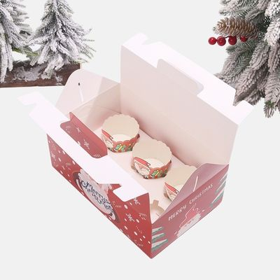 Boîte d'emballage de cupcake de Noël avec plateau en gros