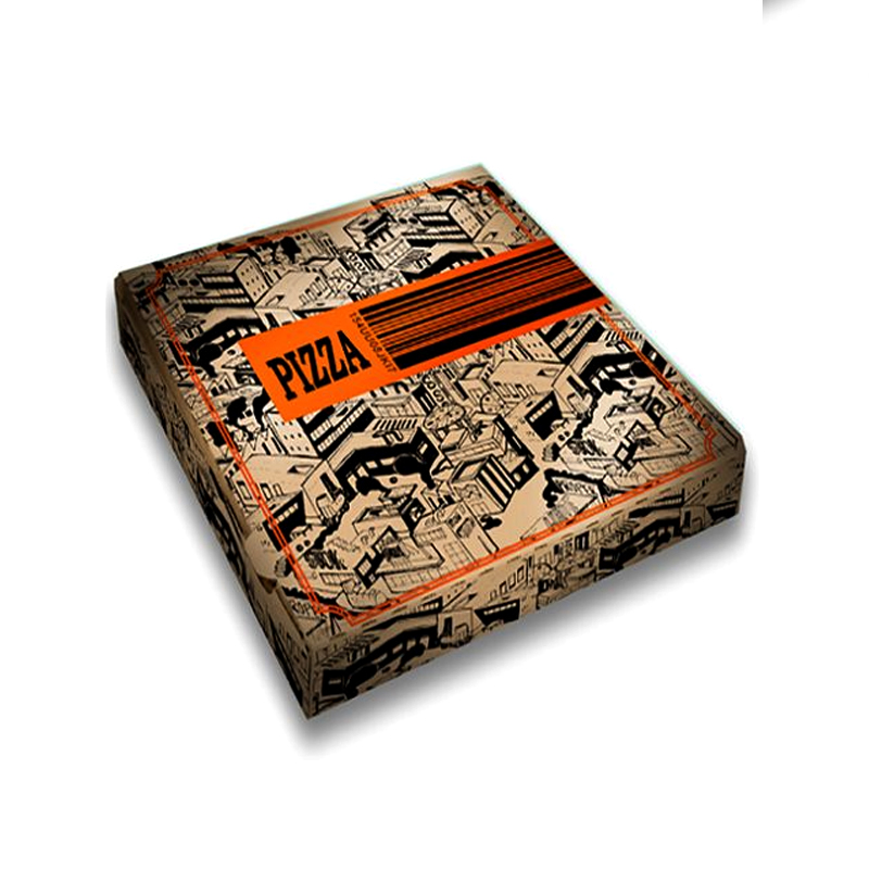 Boîte de papier brun ondulé personnalisé pour pizza