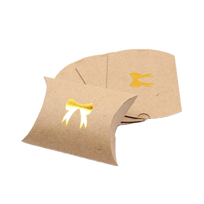 Boîtes à oreillers cadeaux en papier kraft personnalisées