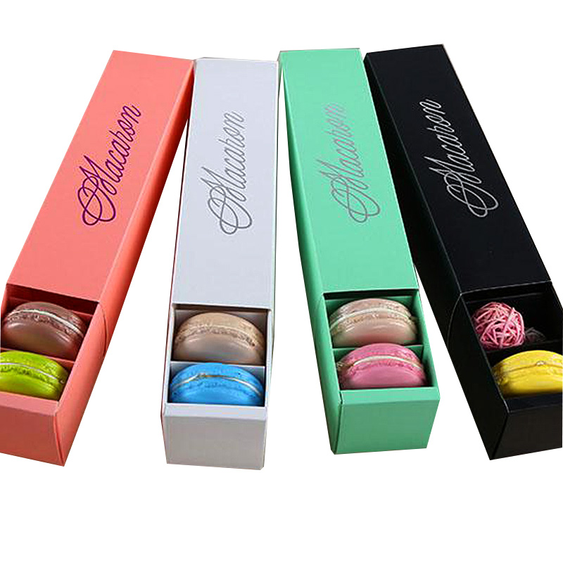 Boîte de papier Macarons ondulés personnalisés