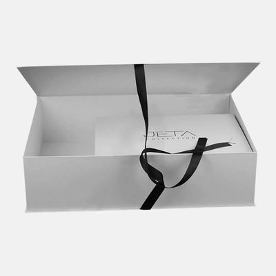 Boîte-cadeau en forme de livre avec fermeture à ruban