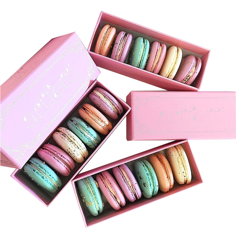 Boîte de papier Macarons ondulés personnalisés