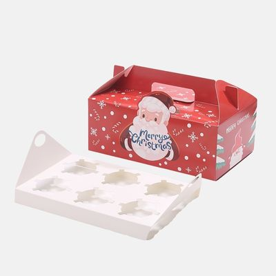 Boîte d'emballage de cupcake de Noël avec plateau en gros