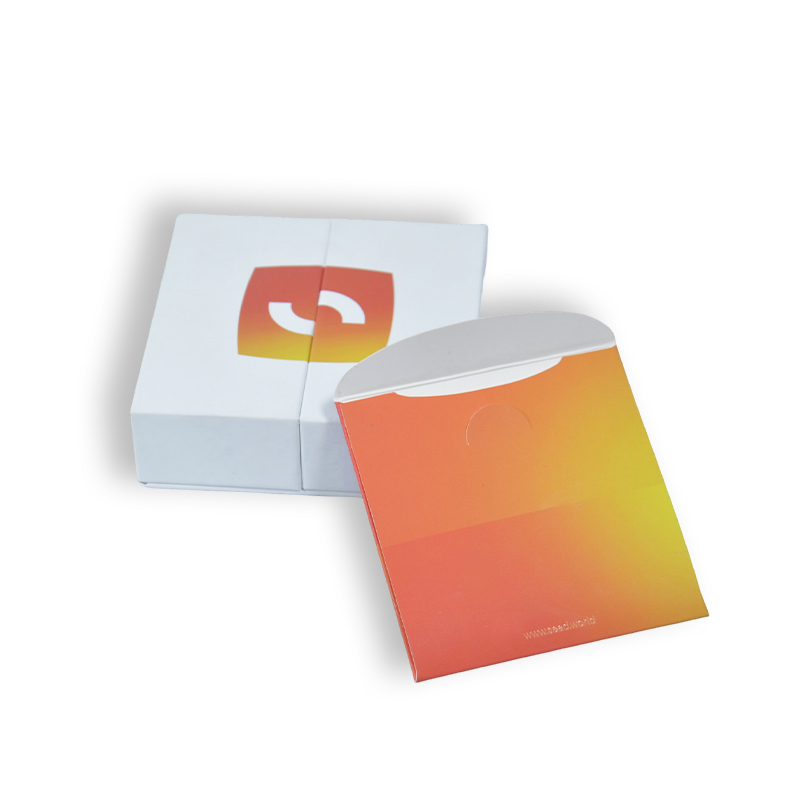 Boîte rigide à double porte personnalisée avec impression partielle et insert